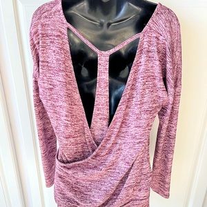 Athleta Pose Layered Maroon Sweater Size S